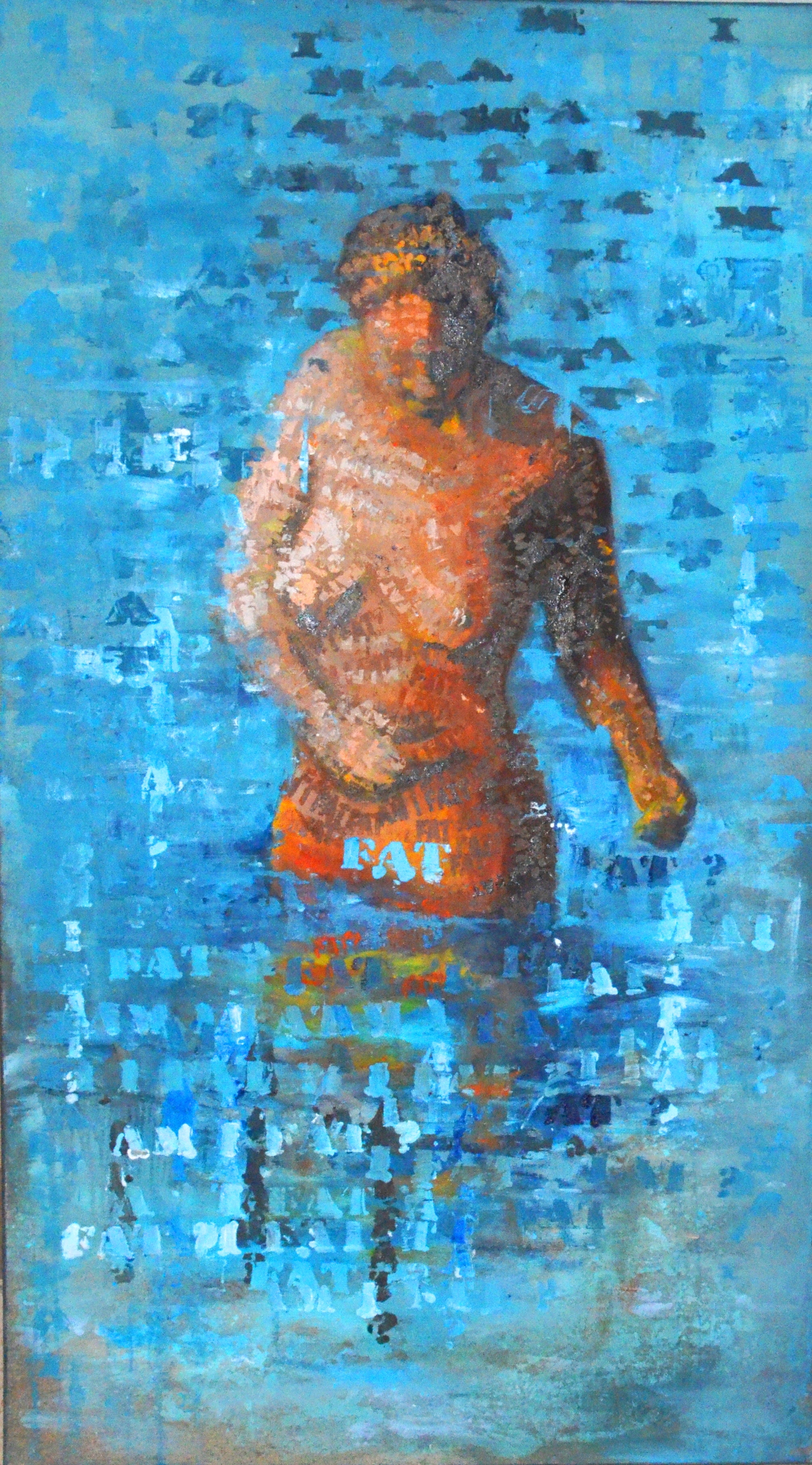 Am I Fat? Z cyklu Myslenie ženy, 95x70 cm, akryl na plátne, 2014 
